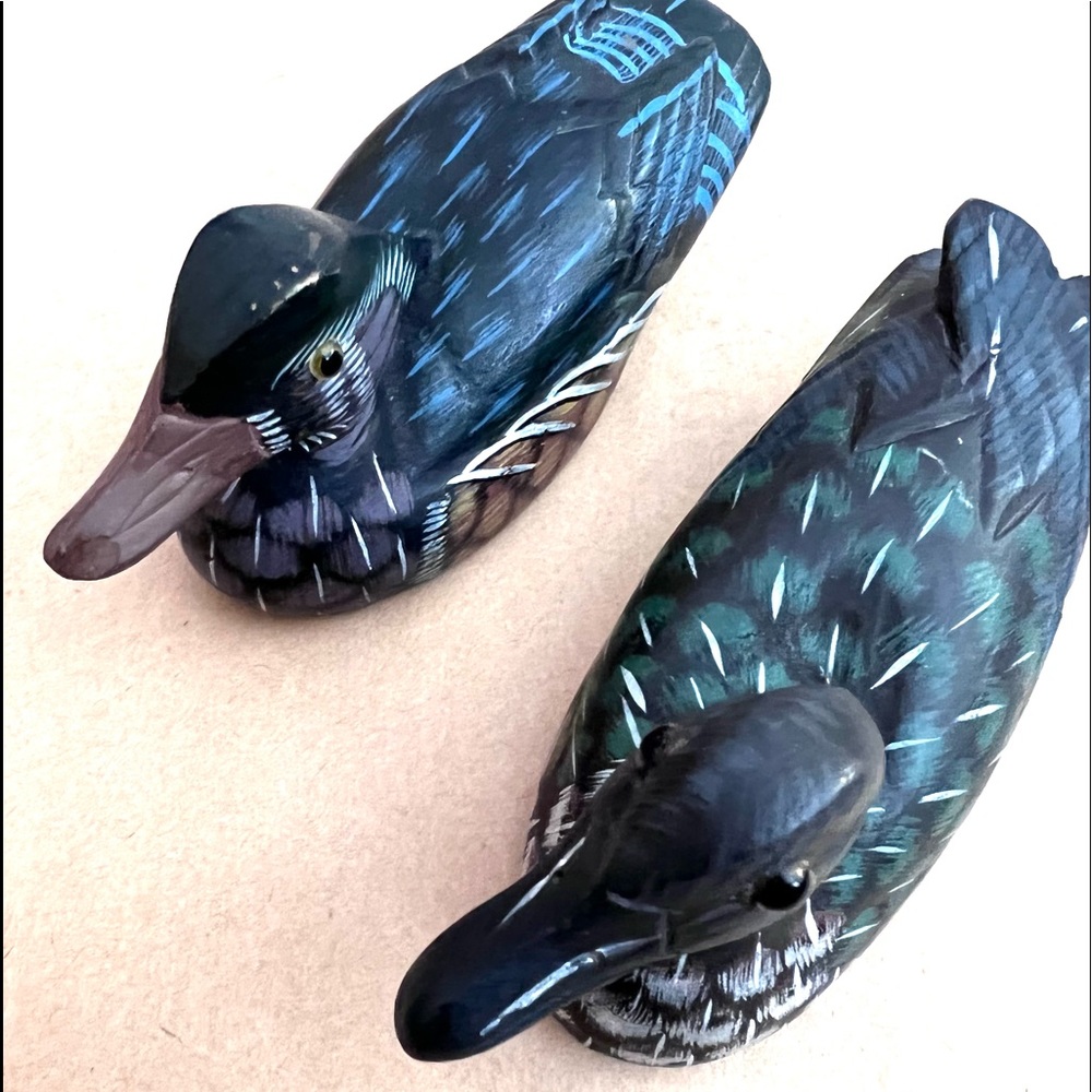 Applause Pair Wooden  Ducks Vintage